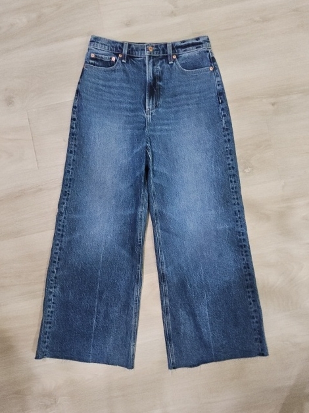 pistola Wide-Leg High-Rise Blue Denim Jeans